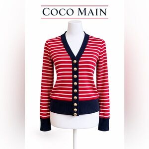 Coco Main Red and White Striped Cardigan